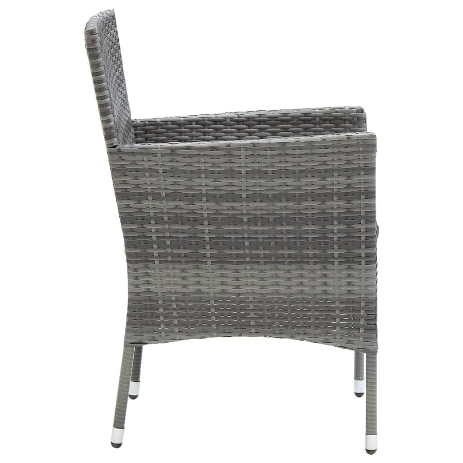 -Delige Tuinset Met Kussens Poly Rattan 5 150 cm tafellengte Grijs