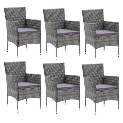 -Delige Tuinset Met Kussens Poly Rattan 7 150 cm tafellengte Grijs