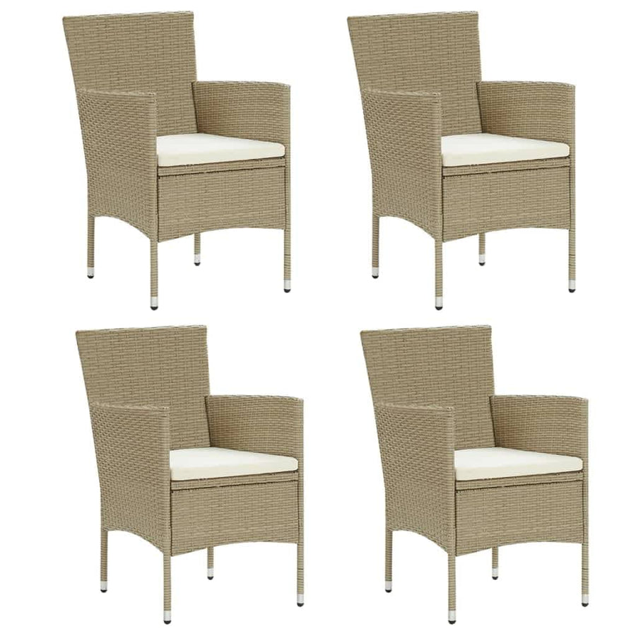 -Delige Tuinset Met Kussens Poly Rattan 5 150 cm tafellengte Beige
