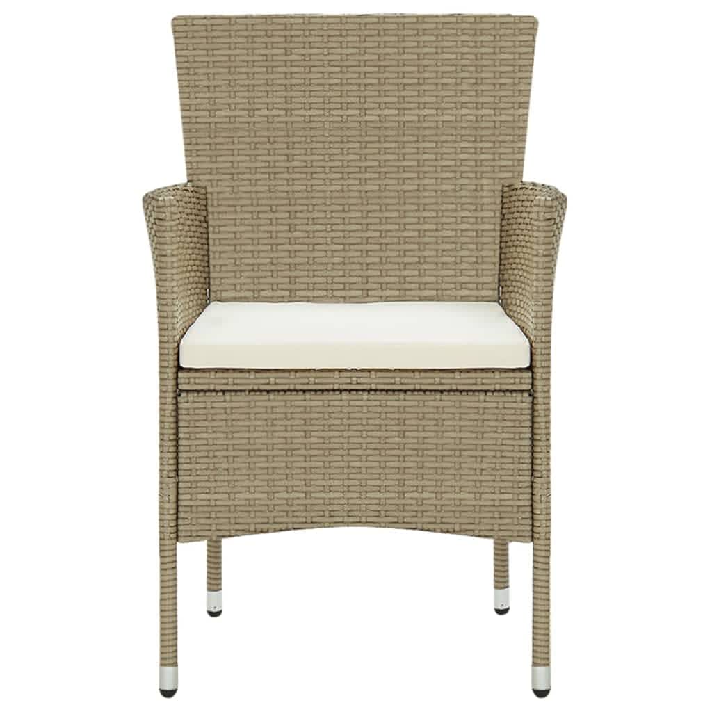 -Delige Tuinset Met Kussens Poly Rattan 5 150 cm tafellengte Beige