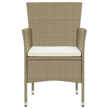 -Delige Tuinset Met Kussens Poly Rattan 5 150 cm tafellengte Beige