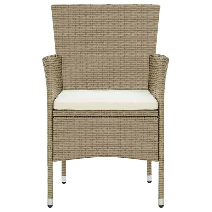 -Delige Tuinset Met Kussens Poly Rattan 5 150 cm tafellengte Beige