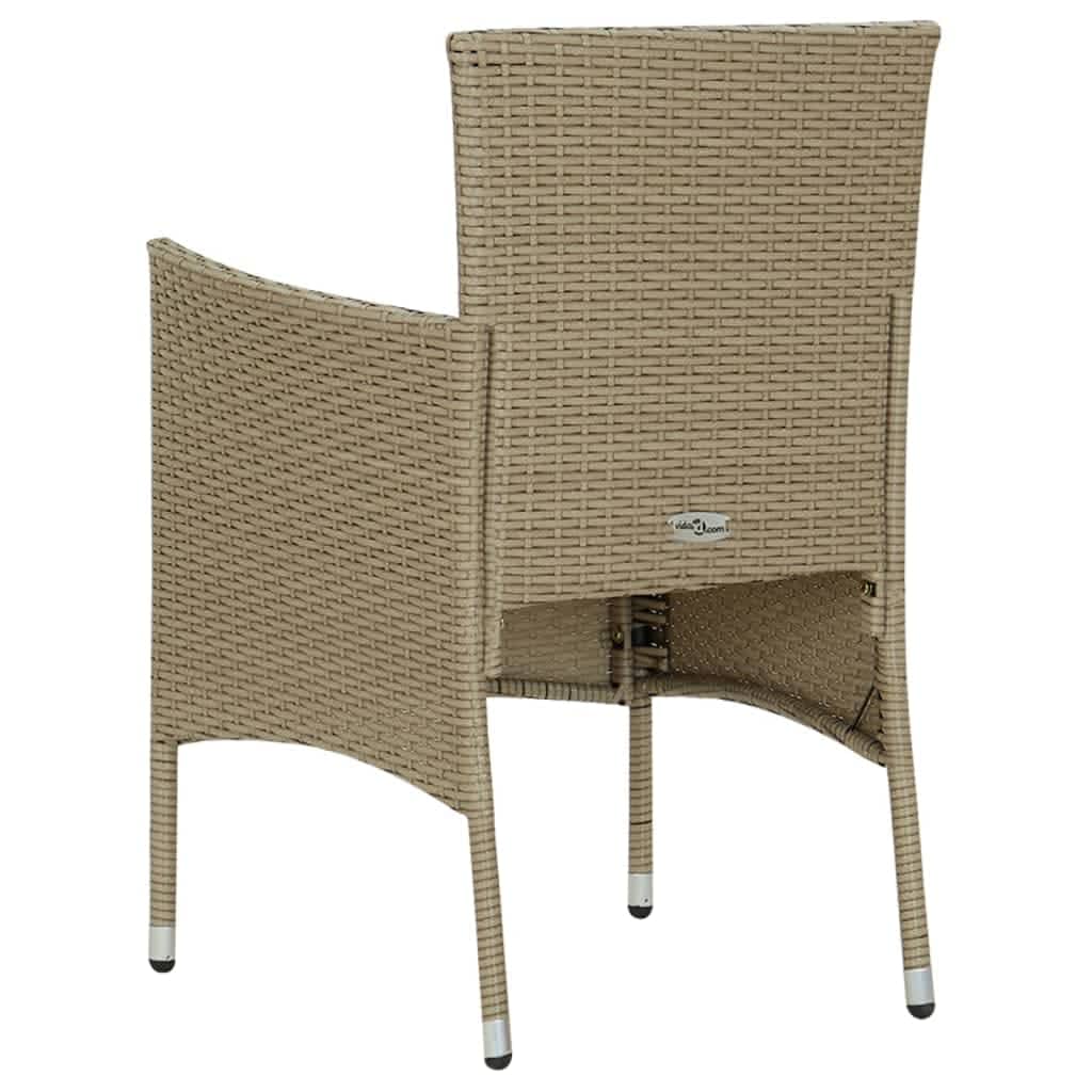 -Delige Tuinset Met Kussens Poly Rattan 5 150 cm tafellengte Beige