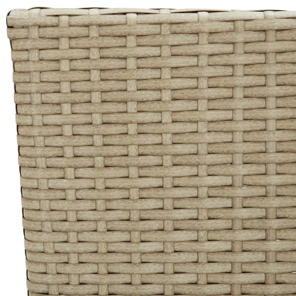 -Delige Tuinset Met Kussens Poly Rattan 5 150 cm tafellengte Beige