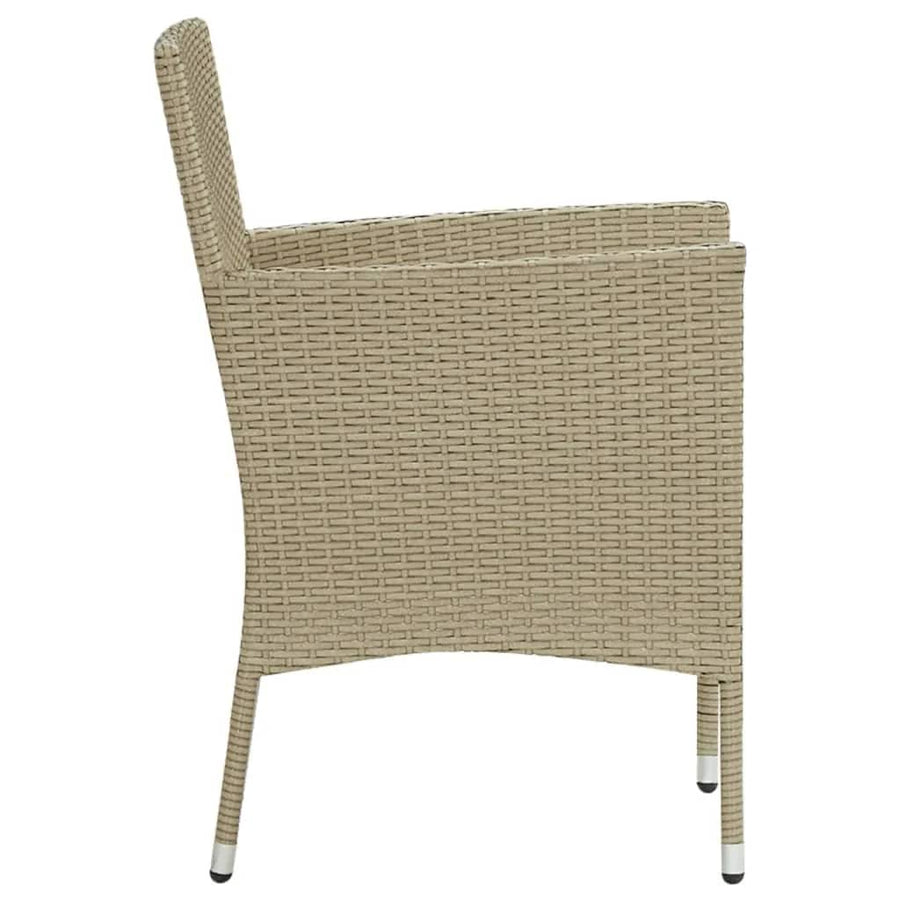 -Delige Tuinset Met Kussens Poly Rattan 7 150 cm tafellengte Beige