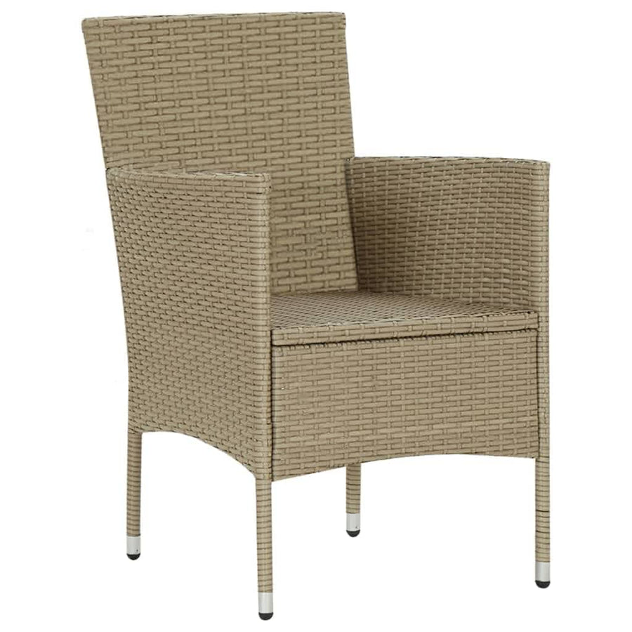7-Delige Tuinset Met Kussens Poly Rattan Beige 190 cm tafellengte