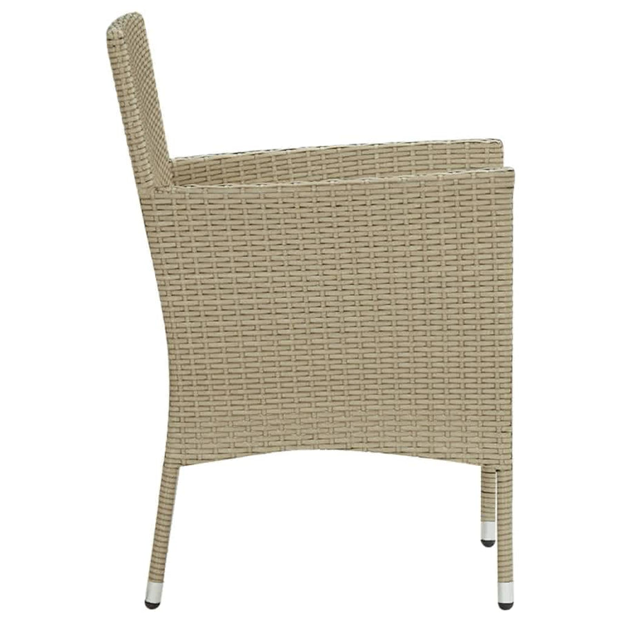 7-Delige Tuinset Met Kussens Poly Rattan Beige 190 cm tafellengte