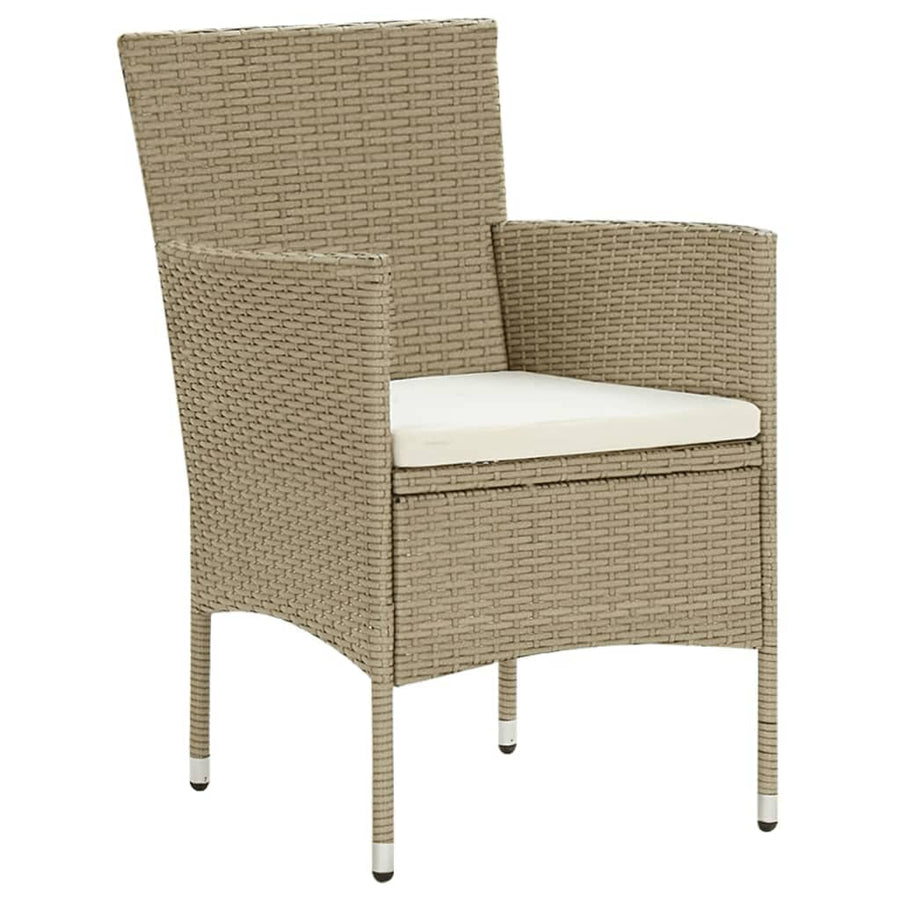 -Delige Tuinset Met Kussens Poly Rattan 9 190 cm tafellengte Beige