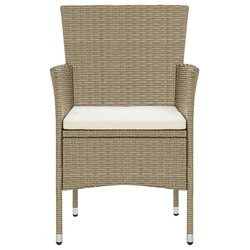 -Delige Tuinset Met Kussens Poly Rattan 9 190 cm tafellengte Beige