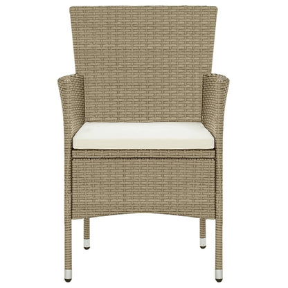 -Delige Tuinset Met Kussens Poly Rattan 9 190 cm tafellengte Beige