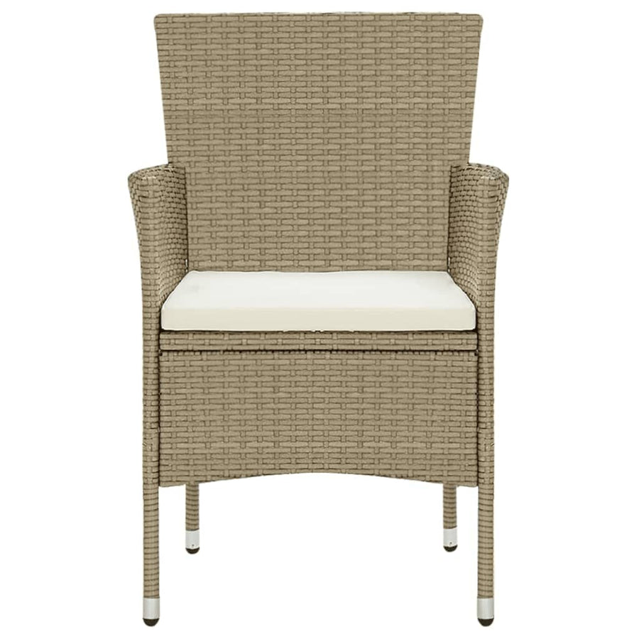 -Delige Tuinset Met Kussens Poly Rattan 9 190 cm tafellengte Beige