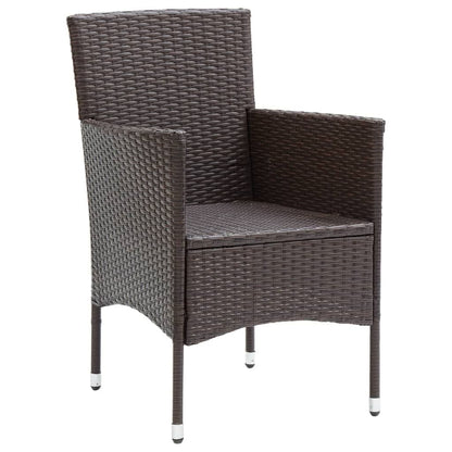 -Delige Tuinset Met Kussens Poly Rattan 5 150 cm tafellengte Bruin