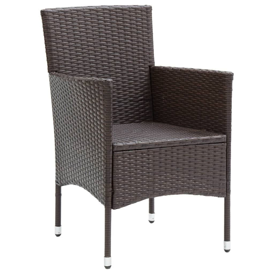 -Delige Tuinset Met Kussens Poly Rattan 5 150 cm tafellengte Bruin