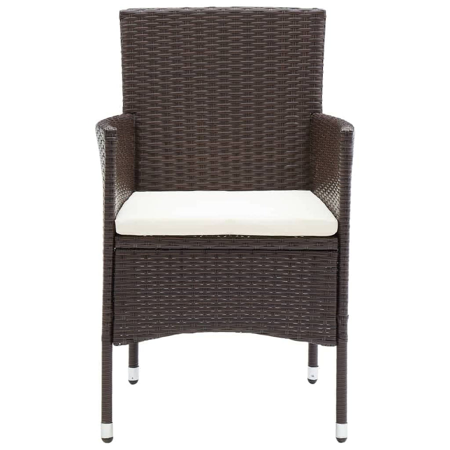 -Delige Tuinset Met Kussens Poly Rattan 5 150 cm tafellengte Bruin