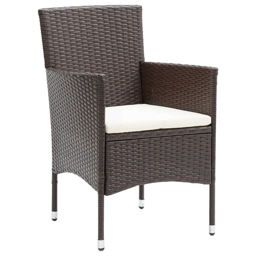 -Delige Tuinset Met Kussens Poly Rattan 9 190 cm tafellengte Bruin