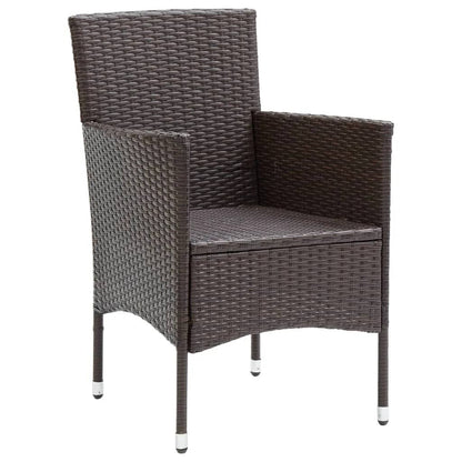 -Delige Tuinset Met Kussens Poly Rattan 9 190 cm tafellengte Bruin