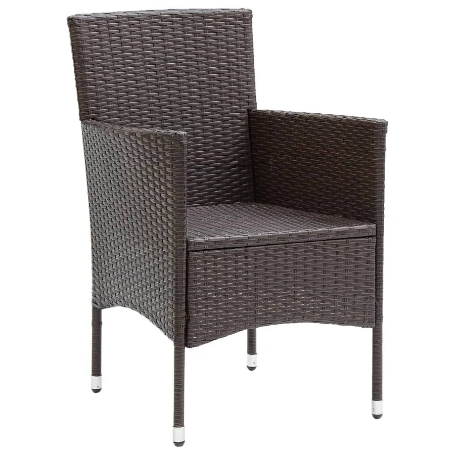 -Delige Tuinset Met Kussens Poly Rattan 9 190 cm tafellengte Bruin