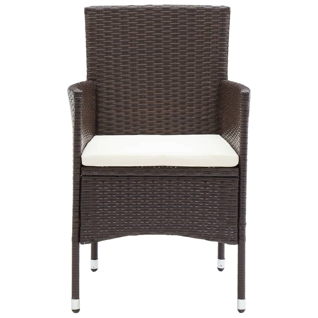 -Delige Tuinset Met Kussens Poly Rattan 9 190 cm tafellengte Bruin