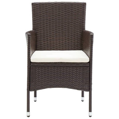 -Delige Tuinset Met Kussens Poly Rattan 9 190 cm tafellengte Bruin