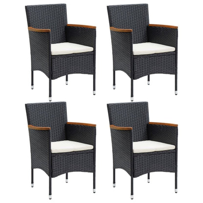 -Delige Tuinset Met Kussens Poly Rattan 5 80 cm tafellengte Zwart en bruin