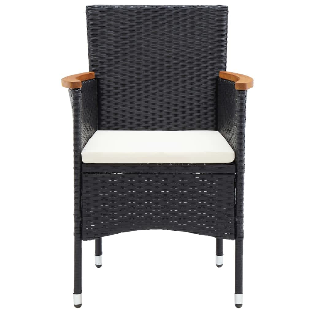 -Delige Tuinset Met Kussens Poly Rattan 5 80 cm tafellengte Zwart en bruin