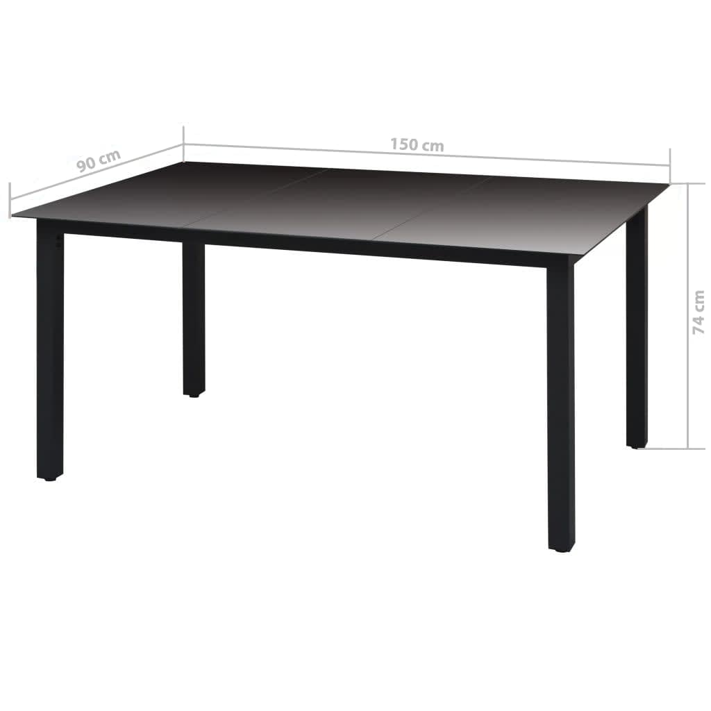 -Delige Tuinset Met Kussens Poly Rattan 5 150 cm tafellengte Zwart en bruin