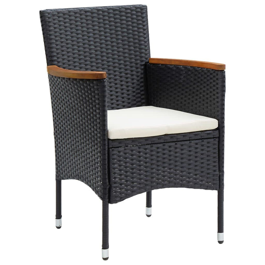 -Delige Tuinset Met Kussens Poly Rattan 5 150 cm tafellengte Zwart en bruin