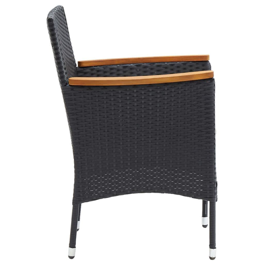 -Delige Tuinset Met Kussens Poly Rattan 5 150 cm tafellengte Zwart en bruin