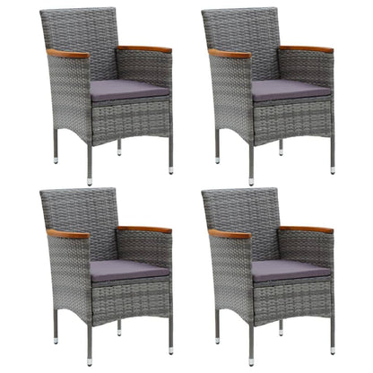 -Delige Tuinset Met Kussens Poly Rattan 5 80 cm tafellengte Grijs en bruin