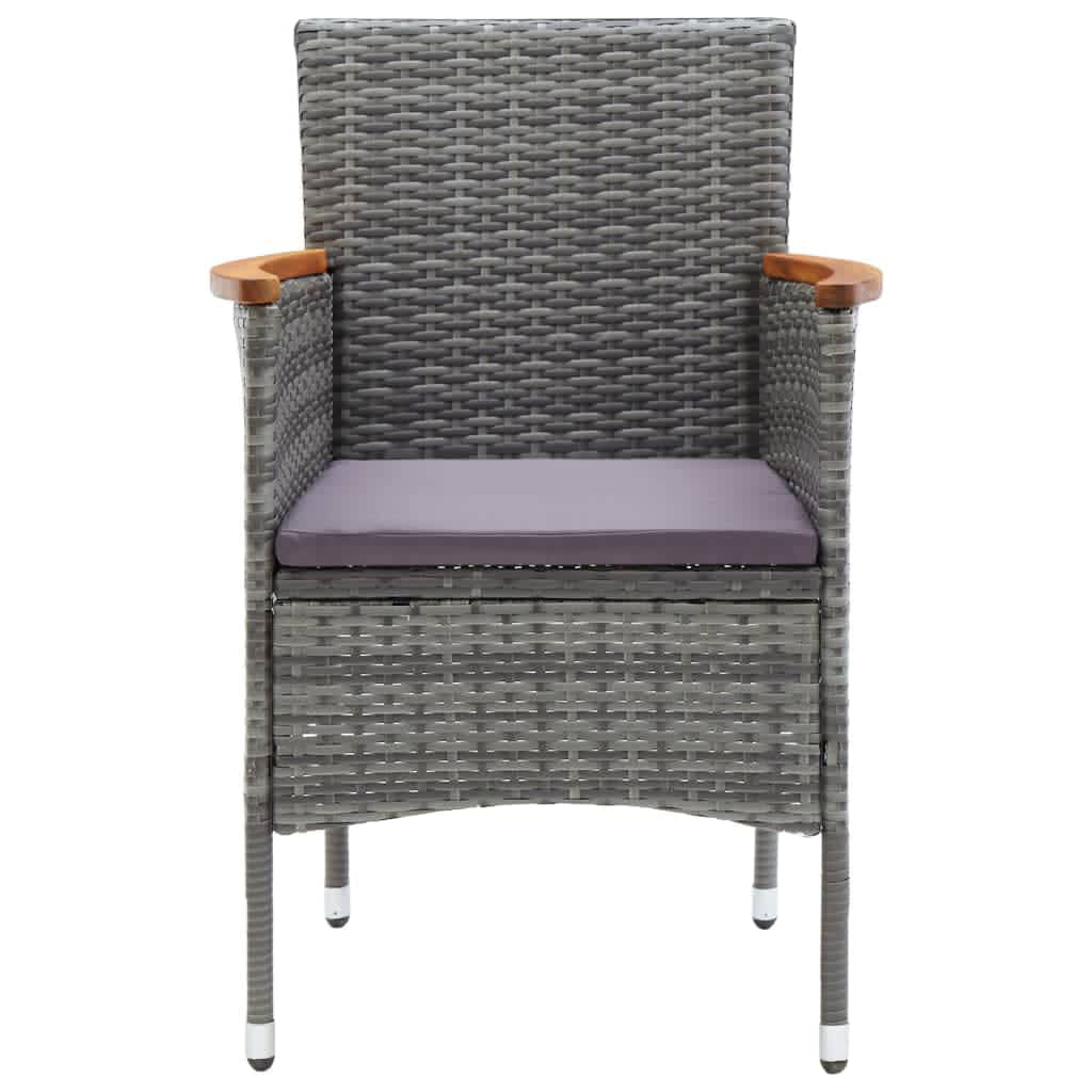 -Delige Tuinset Met Kussens Poly Rattan 5 80 cm tafellengte Grijs en bruin