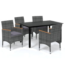 -Delige Tuinset Met Kussens Poly Rattan 5 150 cm tafellengte Grijs en bruin