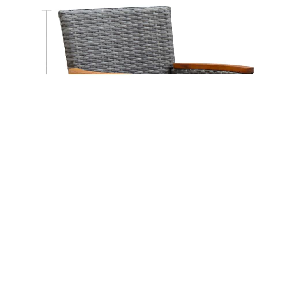 -Delige Tuinset Met Kussens Poly Rattan 5 150 cm tafellengte Grijs en bruin