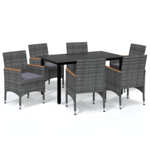 -Delige Tuinset Met Kussens Poly Rattan 7 150 cm tafellengte Grijs en bruin