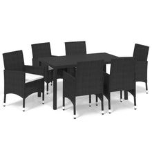 -Delige Tuinset Met Kussens Poly Rattan 7 150 cm tafellengte Zwart