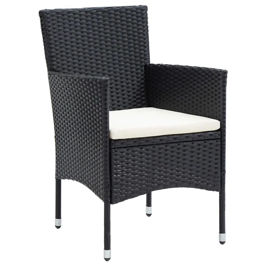 -Delige Tuinset Met Kussens Poly Rattan 7 150 cm tafellengte Zwart