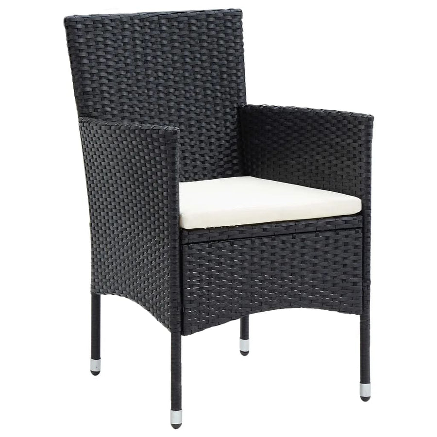 -Delige Tuinset Met Kussens Poly Rattan 7 150 cm tafellengte Zwart
