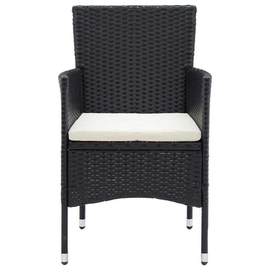 -Delige Tuinset Met Kussens Poly Rattan 7 150 cm tafellengte Zwart