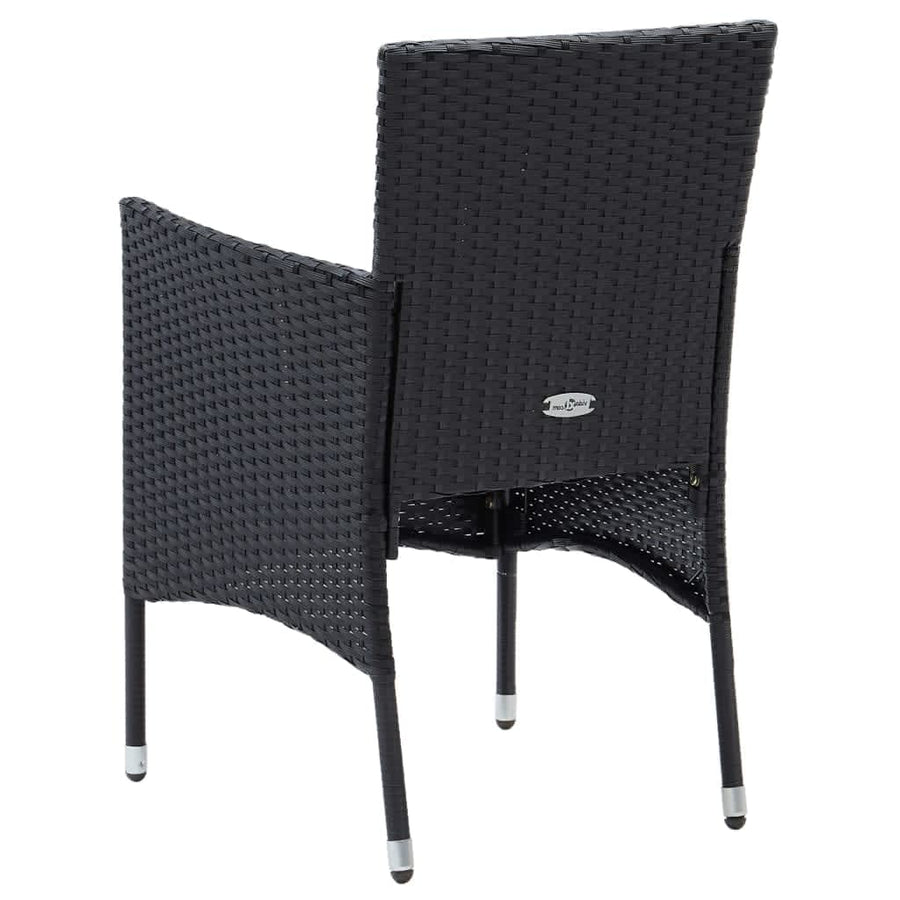 -Delige Tuinset Met Kussens Poly Rattan 7 150 cm tafellengte Zwart