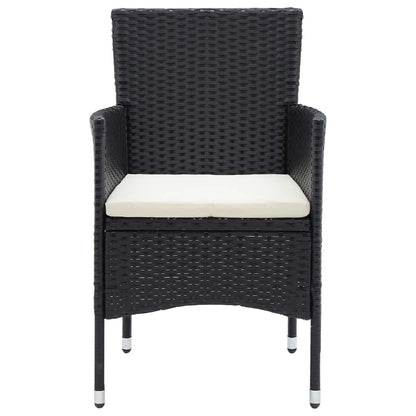 -Delige Tuinset Met Kussens Poly Rattan 7 185 cm tafellengte Zwart