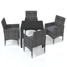 -Delige Tuinset Met Kussens Poly Rattan 5 80 cm tafellengte Grijs