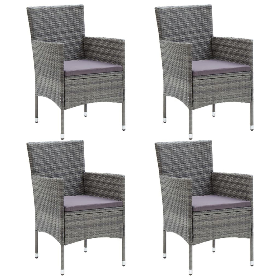 -Delige Tuinset Met Kussens Poly Rattan 5 80 cm tafellengte Grijs