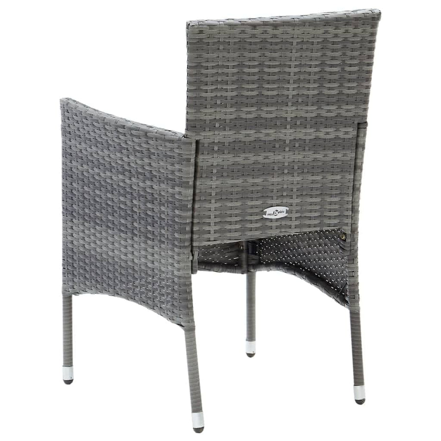 -Delige Tuinset Met Kussens Poly Rattan 5 80 cm tafellengte Grijs
