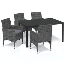 -Delige Tuinset Met Kussens Poly Rattan 5 150 cm tafellengte Grijs