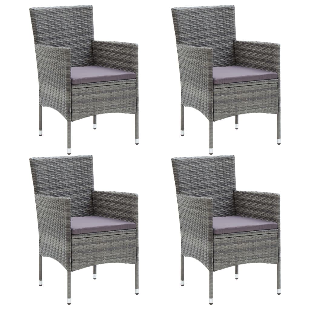 -Delige Tuinset Met Kussens Poly Rattan 5 150 cm tafellengte Grijs