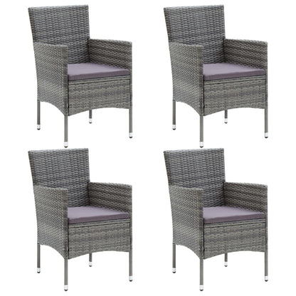 -Delige Tuinset Met Kussens Poly Rattan 5 150 cm tafellengte Grijs