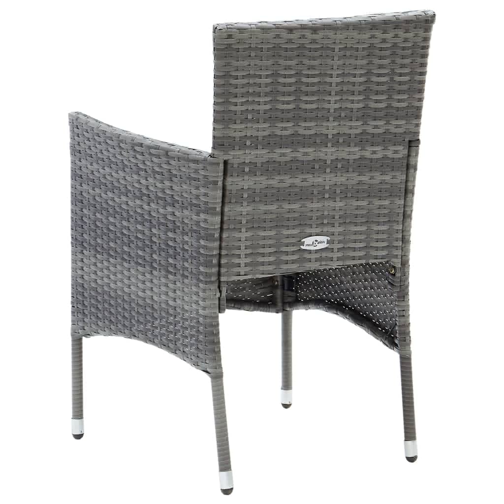 -Delige Tuinset Met Kussens Poly Rattan 5 150 cm tafellengte Grijs