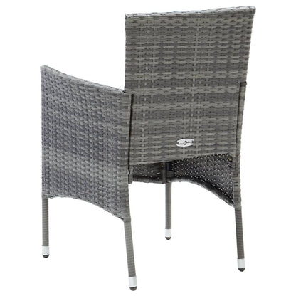 -Delige Tuinset Met Kussens Poly Rattan 5 150 cm tafellengte Grijs