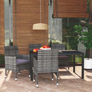 Tuinset 5-delig poly rattan grijs