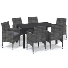 -Delige Tuinset Met Kussens Poly Rattan 7 150 cm tafellengte Grijs