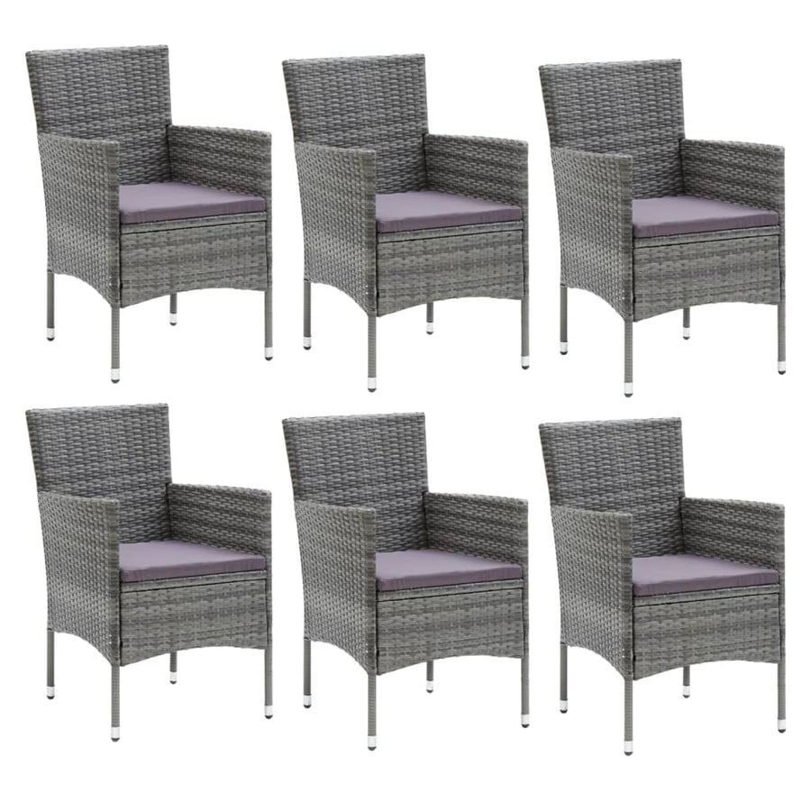 -Delige Tuinset Met Kussens Poly Rattan 7 150 cm tafellengte Grijs